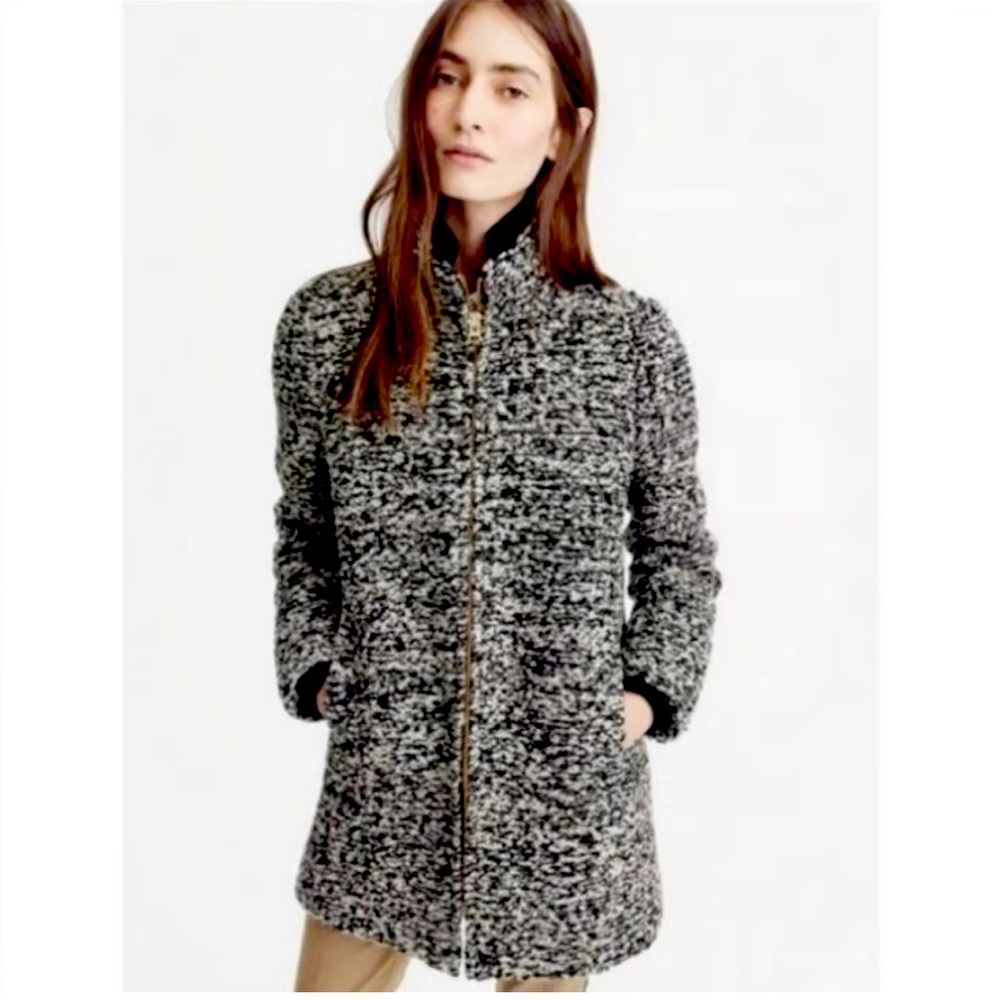 J.CREW speckled bouncle wool coat size 00
